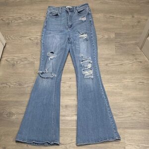 Cello Distressed Flared Jeans